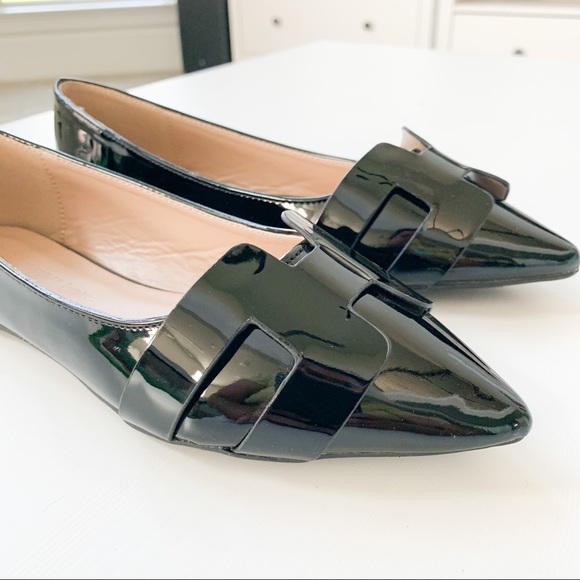 Wild Diva Black Pat Flats Pippa-410 - Picture 7 of 10